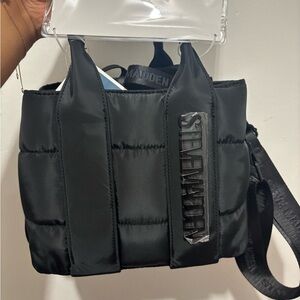 Steve Madden Black Puffy Quilted Bag